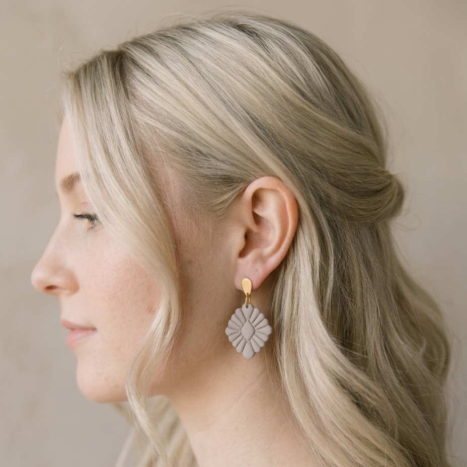 Ohrringe Boho Taupe