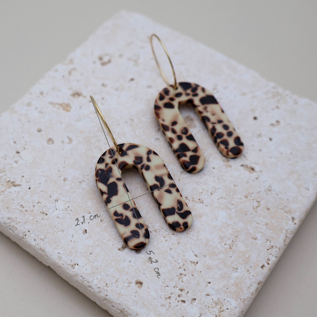 Ohrringe Terrazzo braun