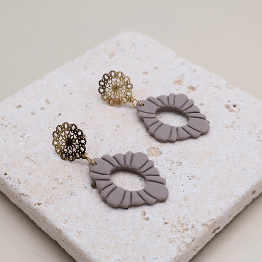 Ohrringe Boho Taupe